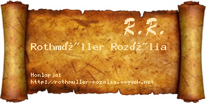 Rothmüller Rozália névjegykártya